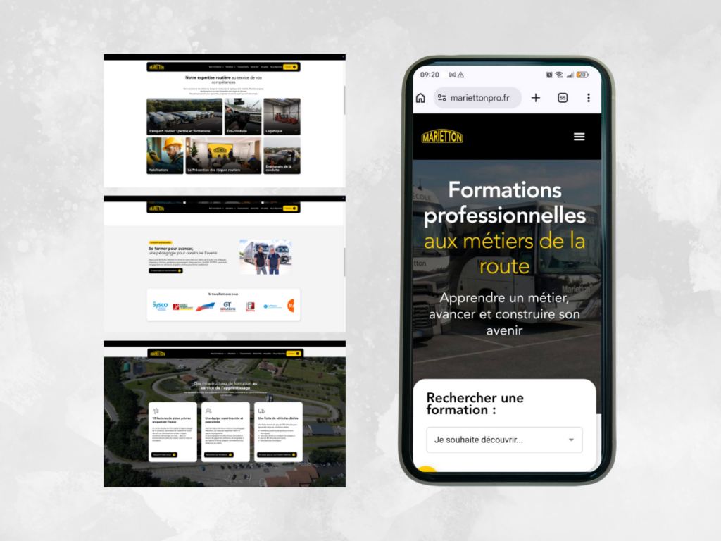 Refonte du site internet Marietton Pro par Plume&Muse