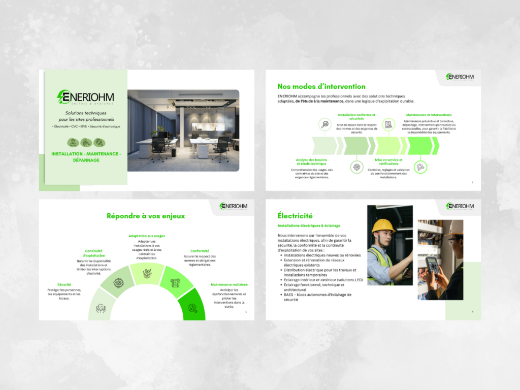 Présentation commerciale réalisée pour Eneriohm